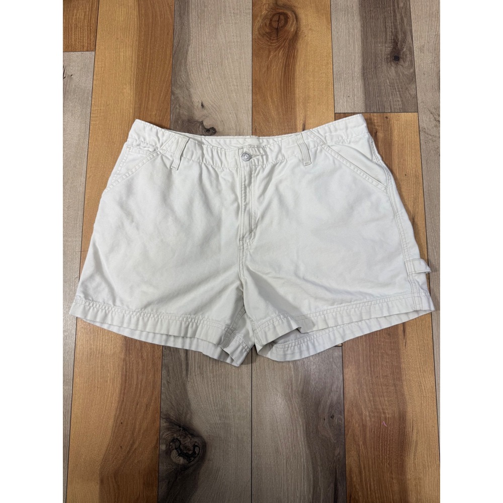 Levi's Carpenter Shorts Women 14 Cream Good Vintage Plus Size 100% Cotton
